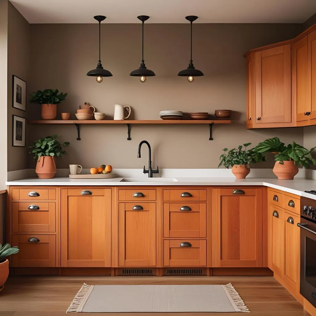 Orange Oak Cabinets