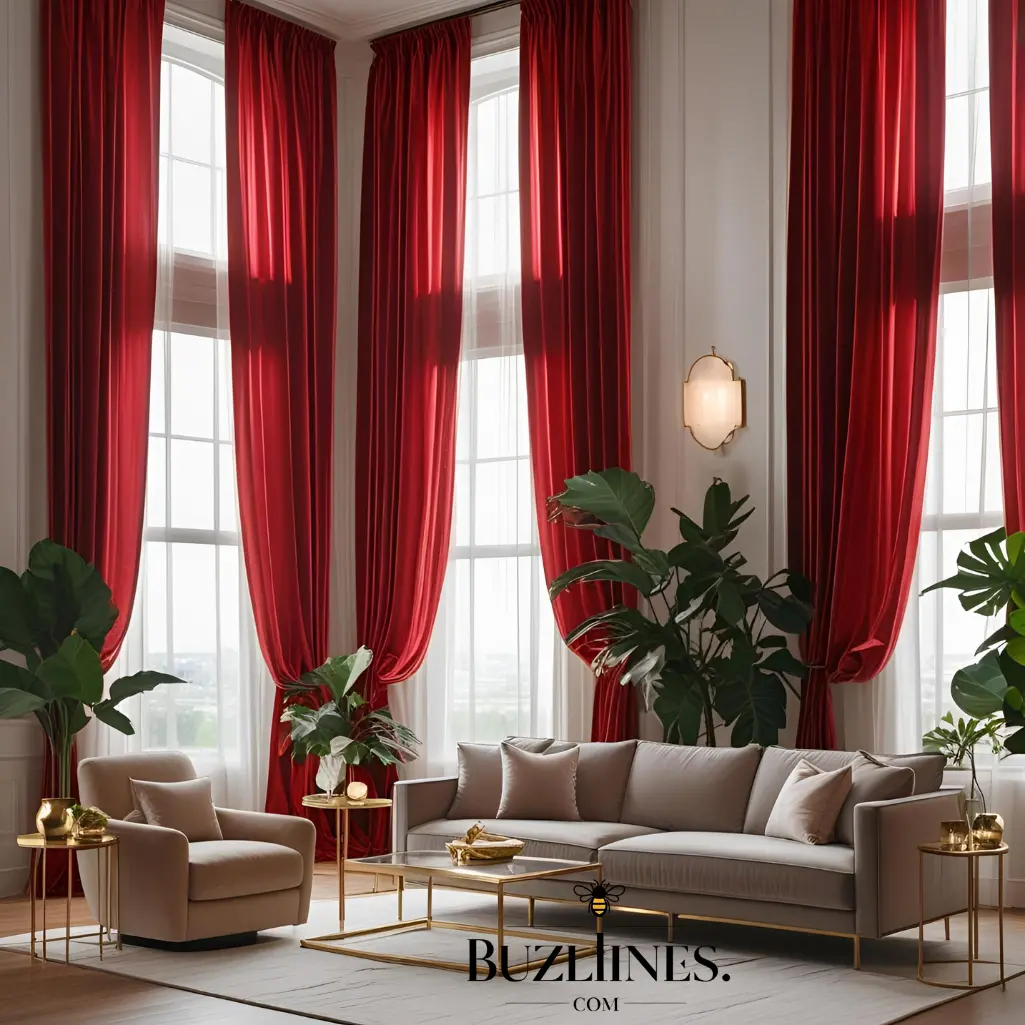 Red Curtains Or Drapes