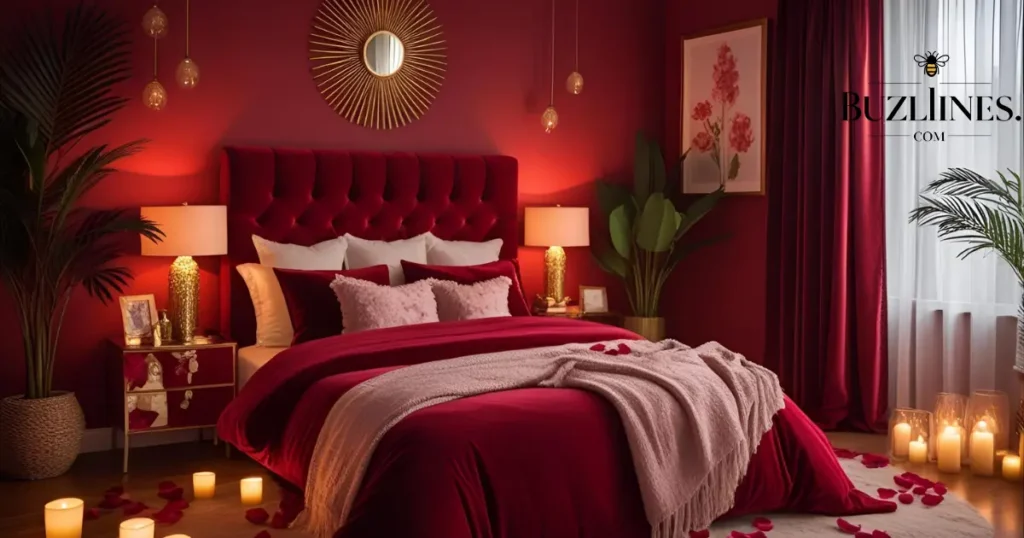 Romantic Red Decor Bedroom