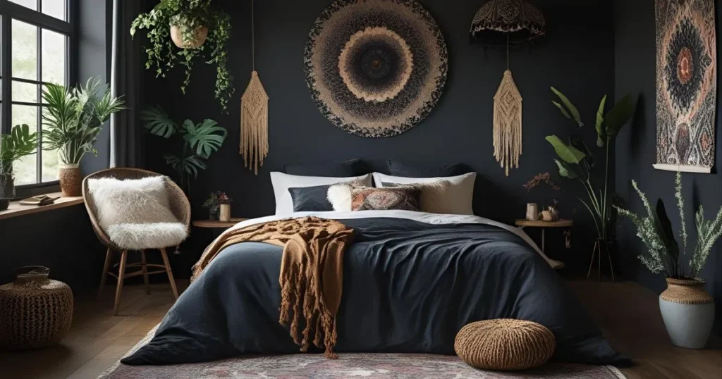 Boho Dark Moody Bedroom